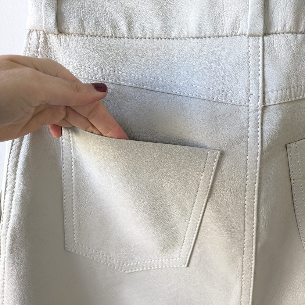 Stella McCartney Light Gray Faux Leather Midi Skirt - Picture 8 of 16